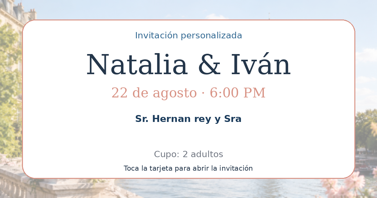 Tarjeta de Sr. Hernan rey y Sra