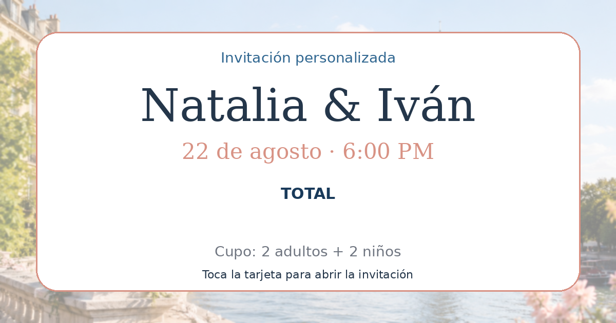 Tarjeta de TOTAL